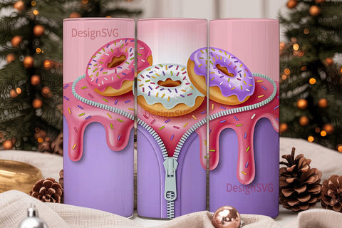 Zipper Donuts Tumbler Wrap 20oz Sublimation DesignSVG 