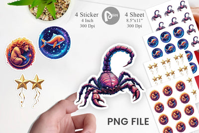 Zodiac Babies Sticker Sublimation artnoy 