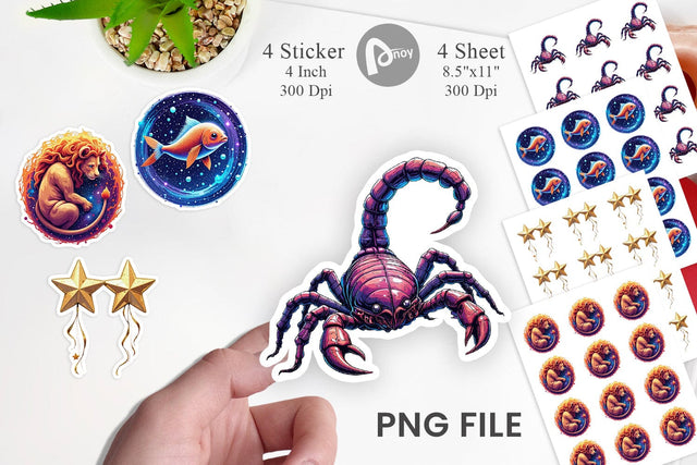 Zodiac Babies Sticker Sublimation artnoy 