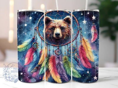 Zodiac Bear 20oz Skinny Tumbler, Boho Tumbler Png, Straight & Tapered Tumbler Wrap, Instant Digital Download Sublimation ToriDesigns 