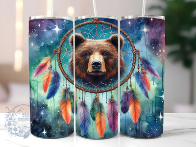 Zodiac Bear 20oz Skinny Tumbler, Boho Tumbler Png, Straight & Tapered Tumbler Wrap, Instant Digital Download Sublimation ToriDesigns 