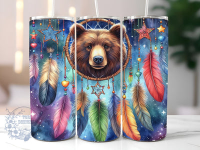 Zodiac Bear 20oz Skinny Tumbler, Boho Tumbler Png, Straight & Tapered Tumbler Wrap, Instant Digital Download Sublimation ToriDesigns 