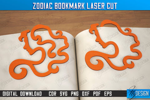 Zodiac Bookmark Bundle | Wooden Bookmark | Astrology | Book Lover | Zodiac Sign | CNC Files SVG Fly Design 