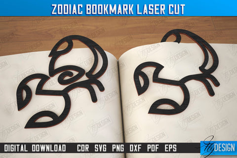 Zodiac Bookmark Bundle | Wooden Bookmark | Astrology | Book Lover | Zodiac Sign | CNC Files SVG Fly Design 