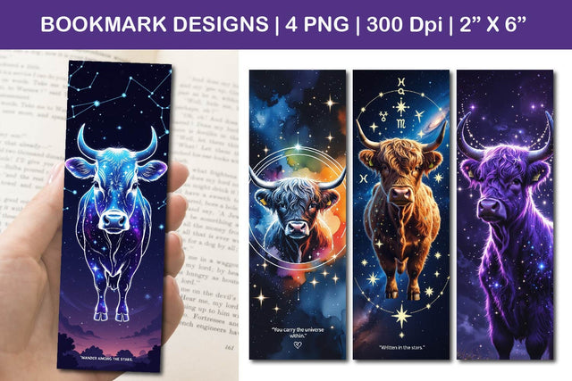 zodiac bookmark design, astrology bookmark design, cosmic bookmark design Sublimation Paper Switch 