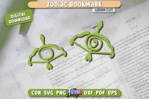 Zodiac Bookmark Laser Cut Bundle | Wooden Bookmark | Astrology | Book Lover | Zodiac Sign | CNC File SVG The T Store Design 