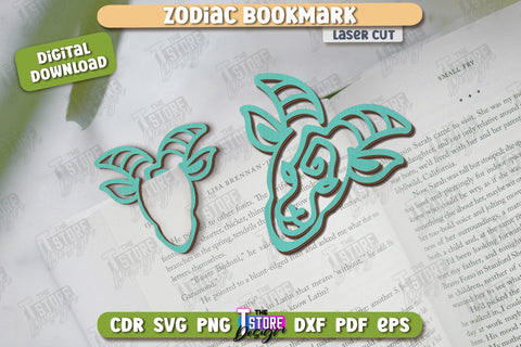 Zodiac Bookmark Laser Cut Bundle | Wooden Bookmark | Astrology | Book Lover | Zodiac Sign | CNC File SVG The T Store Design 