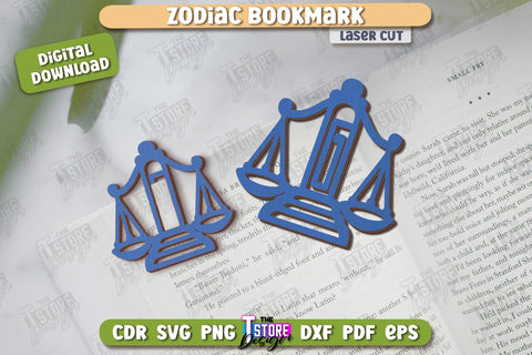 Zodiac Bookmark Laser Cut Bundle | Wooden Bookmark | Astrology | Book Lover | Zodiac Sign | CNC File SVG The T Store Design 