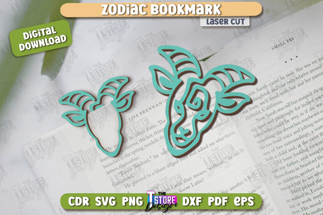 Zodiac Bookmark Laser Cut | Capricorn | Wooden Bookmark | Astrology | Book Lover | Zodiac Sign | CNC File SVG The T Store Design 
