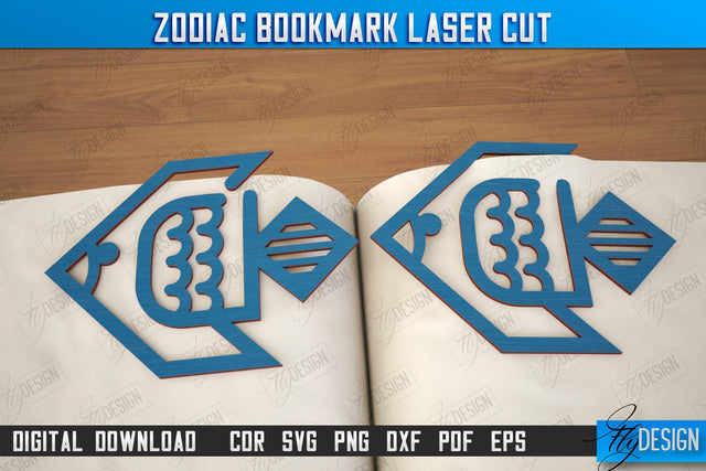 Zodiac Bookmark | Wooden Bookmark | Astrology | Book Lover | Zodiac Sign | CNC File SVG Fly Design 
