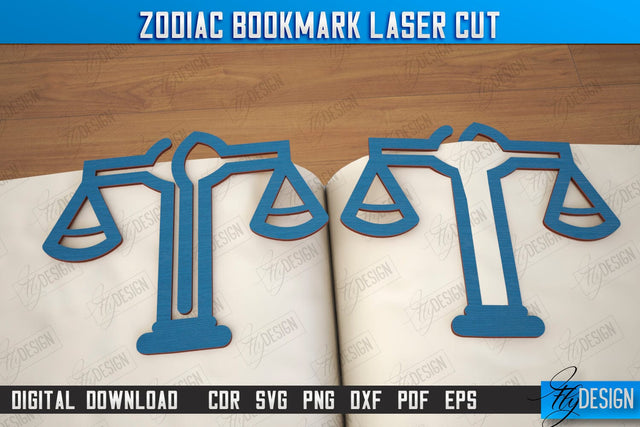 Zodiac Bookmark | Wooden Bookmark | Astrology | Book Lover | Zodiac Sign | CNC File SVG Fly Design 