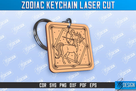 Zodiac Keychain Laser Cut Bundle | Astrology Design | Zodiac Sign | CNC File SVG Fly Design 