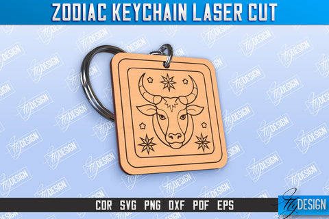 Zodiac Keychain Laser Cut Bundle | Astrology Design | Zodiac Sign | CNC File SVG Fly Design 