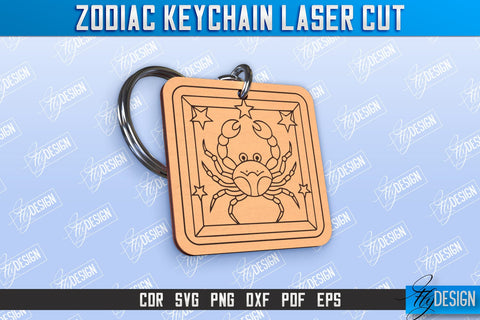 Zodiac Keychain Laser Cut Bundle | Astrology Design | Zodiac Sign | CNC File SVG Fly Design 