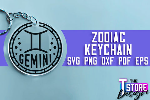 Zodiac Keychain SVG | Astrology Design | SVG Design v.1 SVG The T Store Design 