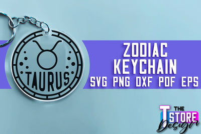 Zodiac Keychain SVG | Astrology Design | SVG Design v.1 SVG The T Store Design 