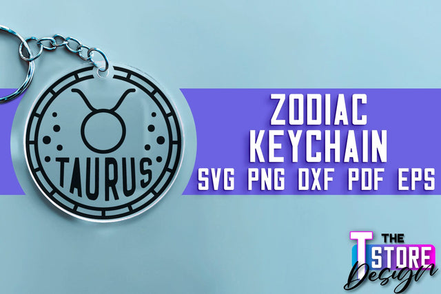 Zodiac Keychain SVG | Astrology Design | SVG Design v.1 SVG The T Store Design 