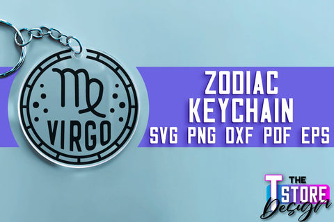 Zodiac Keychain SVG | Astrology Design | SVG Design v.1 SVG The T Store Design 