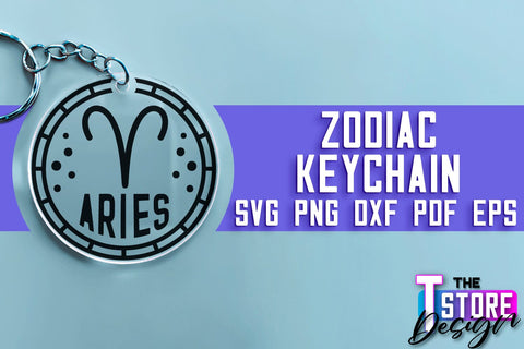 Zodiac Keychain SVG | Astrology Design | SVG Design v.1 SVG The T Store Design 