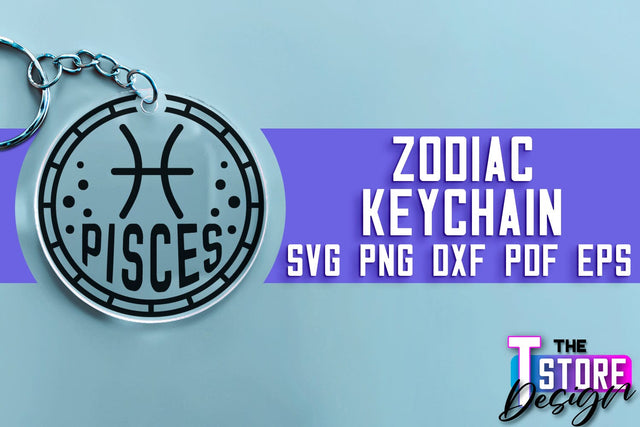 Zodiac Keychain SVG | Astrology Design | SVG Design v.1 SVG The T Store Design 