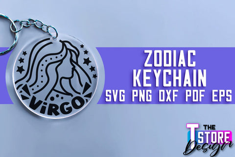 Zodiac Keychain SVG | Astrology Design | SVG Design v.2 SVG The T Store Design 