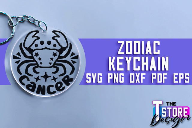 Zodiac Keychain SVG | Astrology Design | SVG Design v.2 SVG The T Store Design 