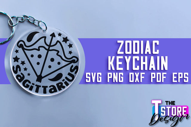 Zodiac Keychain SVG | Astrology Design | SVG Design v.2 SVG The T Store Design 