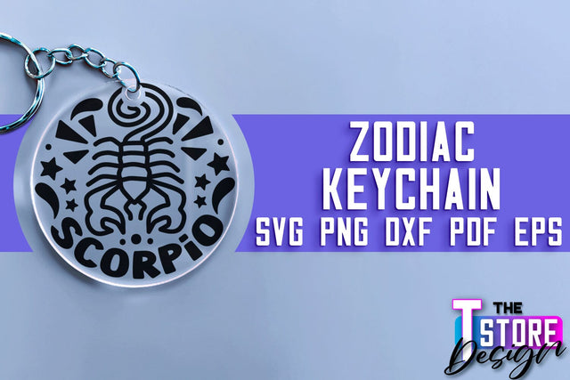 Zodiac Keychain SVG | Astrology Design | SVG Design v.2 SVG The T Store Design 