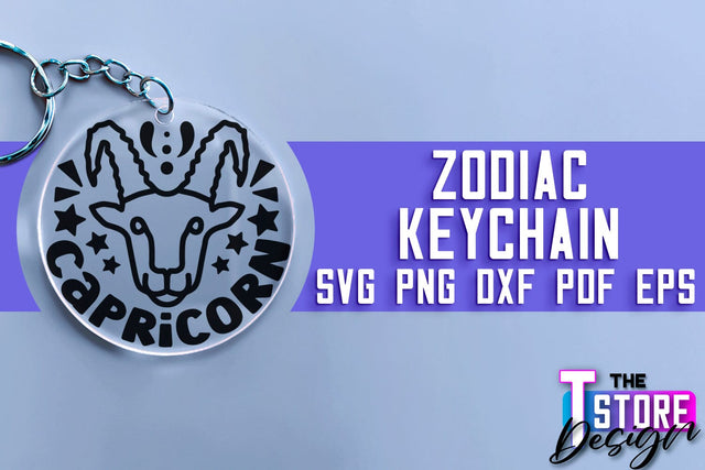 Zodiac Keychain SVG | Astrology Design | SVG Design v.2 SVG The T Store Design 