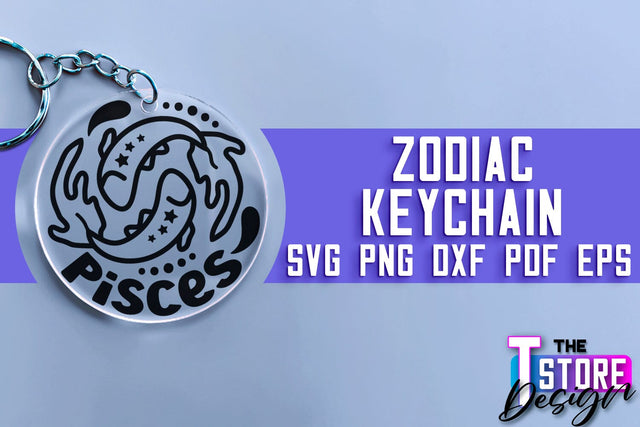 Zodiac Keychain SVG | Astrology Design | SVG Design v.2 SVG The T Store Design 