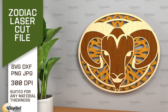 ZODIAC Laser Cut File. Horoscope Layered SVG Decor SVG Evgenyia Guschina 