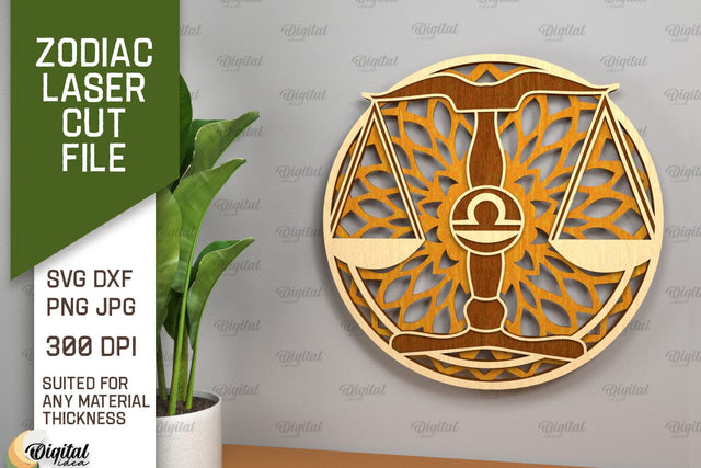 ZODIAC Laser Cut File. Horoscope Layered SVG Decor SVG Evgenyia Guschina 