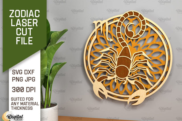 ZODIAC Laser Cut File. Horoscope Layered SVG Decor SVG Evgenyia Guschina 