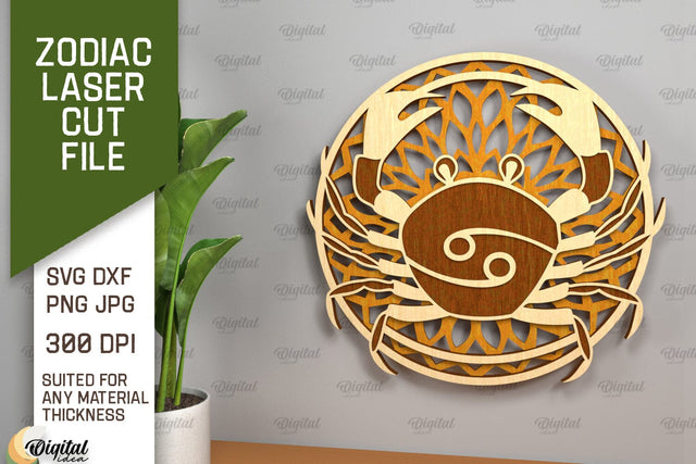 ZODIAC Laser Cut File. Horoscope Layered SVG Decor SVG Evgenyia Guschina 