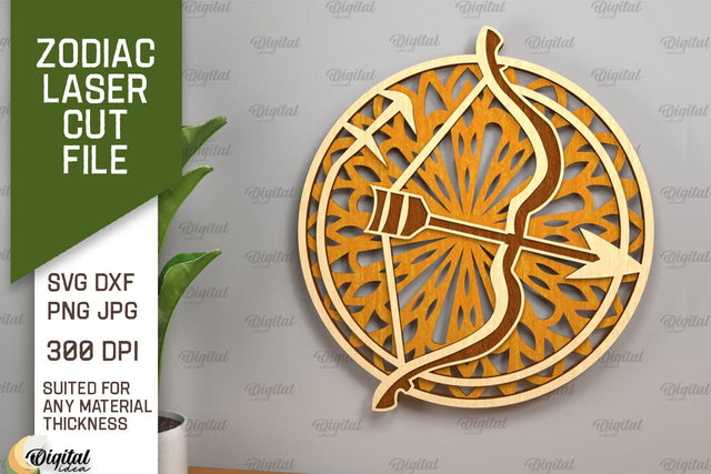 ZODIAC Laser Cut File. Horoscope Layered SVG Decor SVG Evgenyia Guschina 