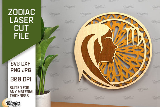 ZODIAC Laser Cut File. Horoscope Layered SVG Decor SVG Evgenyia Guschina 