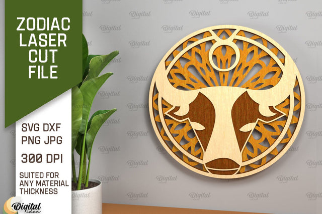 ZODIAC Laser Cut File. Horoscope Layered SVG Decor SVG Evgenyia Guschina 