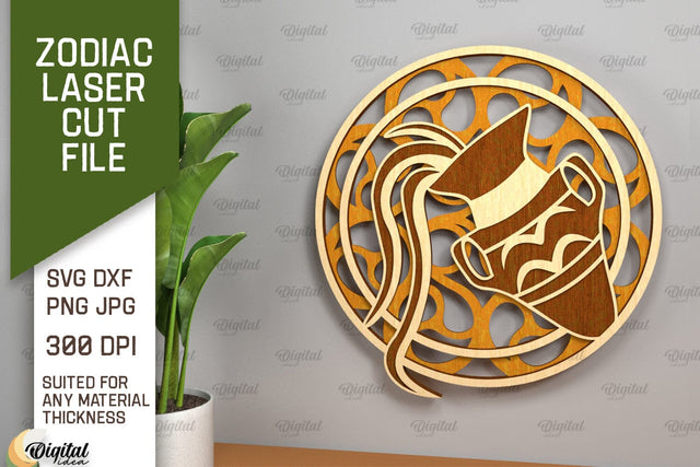 ZODIAC Laser Cut File. Horoscope Layered SVG Decor SVG Evgenyia Guschina 