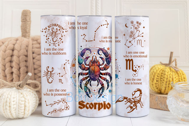 Zodiac Sign Affirmation 20 oz Skinny Tumbler Sublimation Designs bundle PNGs, Astrology Tumbler Wrap PNG, Celestial Signs Astrologer png Sublimation BouDesign 