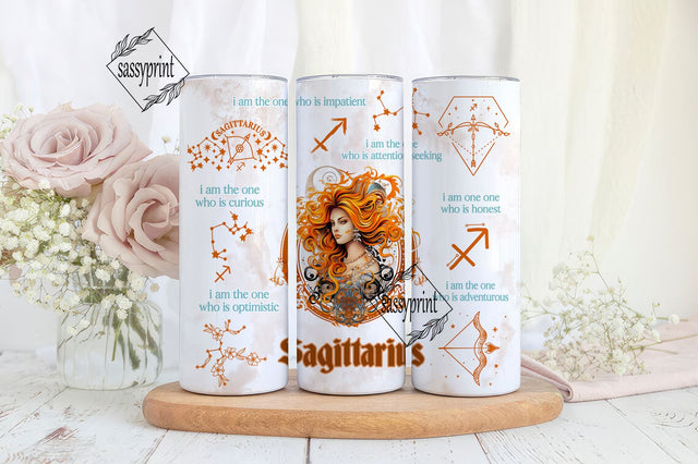 Zodiac Sign Affirmation 20 oz Skinny Tumbler Sublimation Designs bundle PNGs, Astrology Tumbler Wrap PNG, Celestial Signs Astrologer png Sublimation sassyprint 