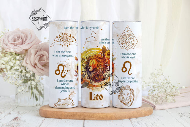 Zodiac Sign Affirmation 20 oz Skinny Tumbler Sublimation Designs bundle PNGs, Astrology Tumbler Wrap PNG, Celestial Signs Astrologer png Sublimation sassyprint 
