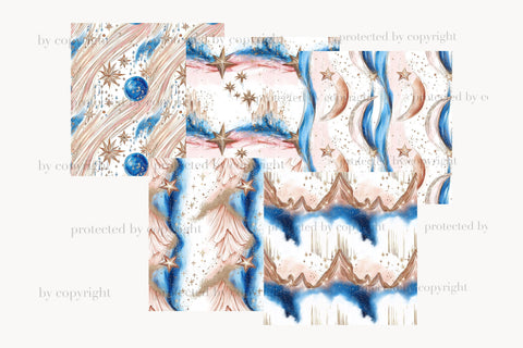 Zodiac Sign Digital Paper Collection | Celestial Patterns Digital Pattern GlamArtZhanna 