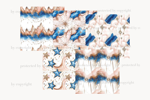 Zodiac Sign Digital Paper Collection | Celestial Patterns Digital Pattern GlamArtZhanna 