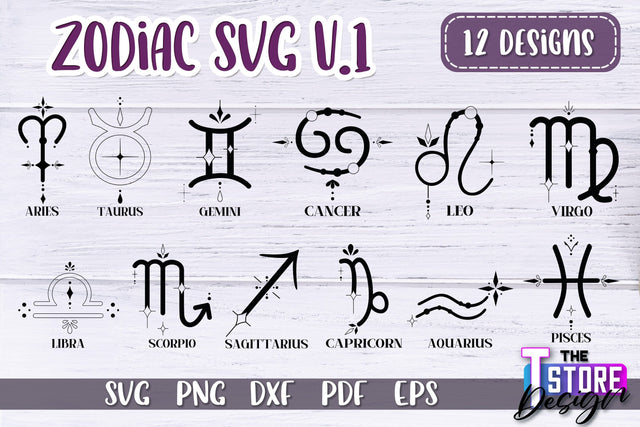 Zodiac SVG Design | Astrology Design | SVG Design v.1 SVG The T Store Design 