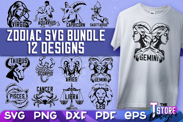 Zodiac SVG Design | Astrology Design | SVG Design v.2 SVG The T Store Design 