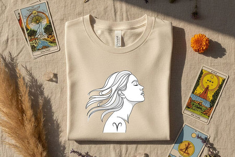 Zodiac Woman Silhouette Bundle, Astrology Png Set, Feminine Line Art, Celestial Zodiac Signs, Boho Aesthetic Clipart, Spiritual Art Pngs SVG TiffsCraftyCreations 