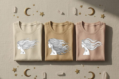 Zodiac Woman Silhouette Bundle, Astrology Png Set, Feminine Line Art, Celestial Zodiac Signs, Boho Aesthetic Clipart, Spiritual Art Pngs SVG TiffsCraftyCreations 