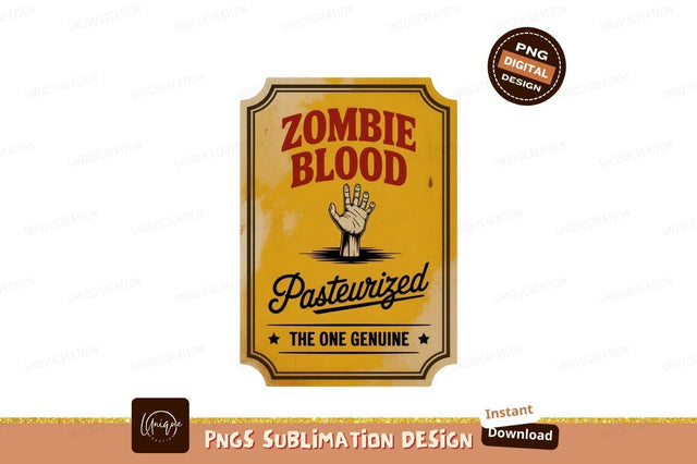 Zombie blood pasteurized hand horror Sublimation Designangry 