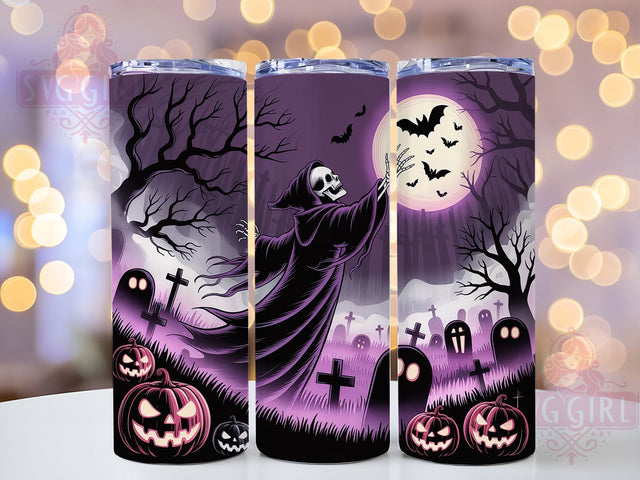 Zombie Graveyard Gothic Halloween Tumbler, Halloween Horror Wrap, Spooky Graveyard Sublimation, Undead Skull Drinkware, Creepy Halloween Cup, Gothic Graveyard Tumbler, Haunted Zombie Design Sublimation SvggirlplusArt 