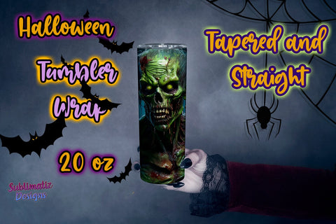 Zombie Halloween Tumbler Wrap | 20 oz Skinny Tumbler Wrap Sublimation Design Sublimation Sublimatiz Designs 